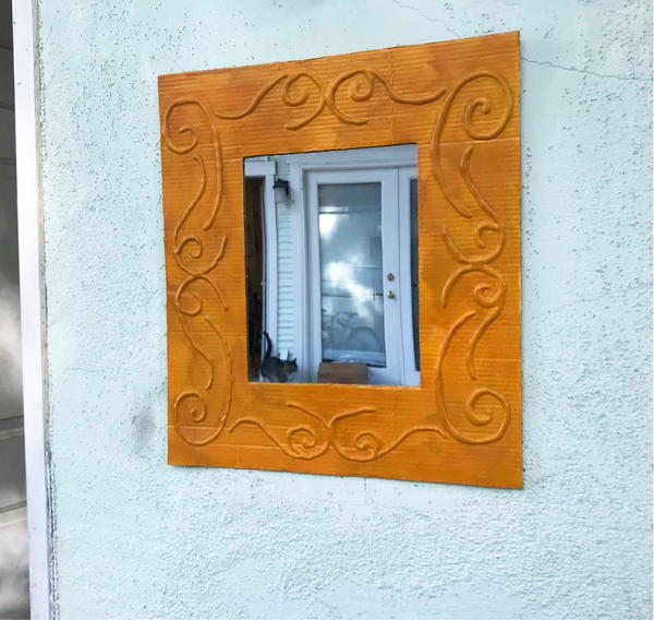 Framed Mirror Using Recycled Cardboard