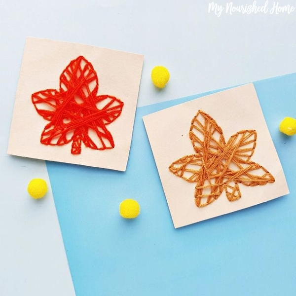 String Art Maple Leaf Craft