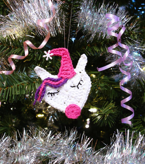 Crochet Unicorn Ornament