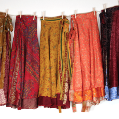 Silk Sari Wrap Skirt 