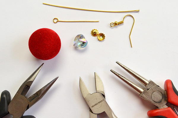 Beebeecraft Tutorials On Making Red Pompon Earrings