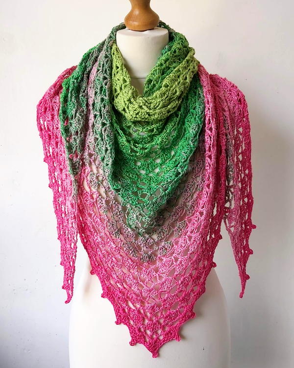 Crochet Triangle Shawl With Shells