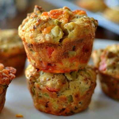 Breakfast Muffins With Sausage And Cheddar 