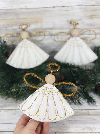 Coffee Filter Angels Christmas Ornament Craft