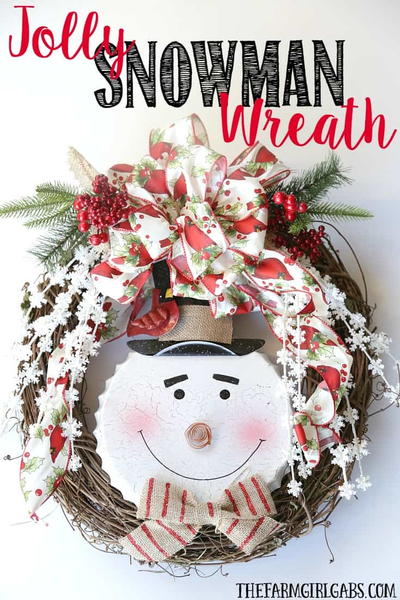 Jolly Snowman Christmas Wreath