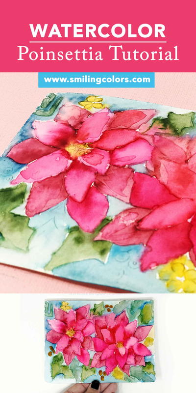 How To Paint Watercolor Poinsettia
