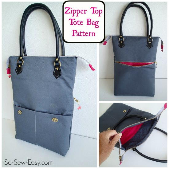 Zipper Top Tote Free Bag Pattern | FaveCrafts.com