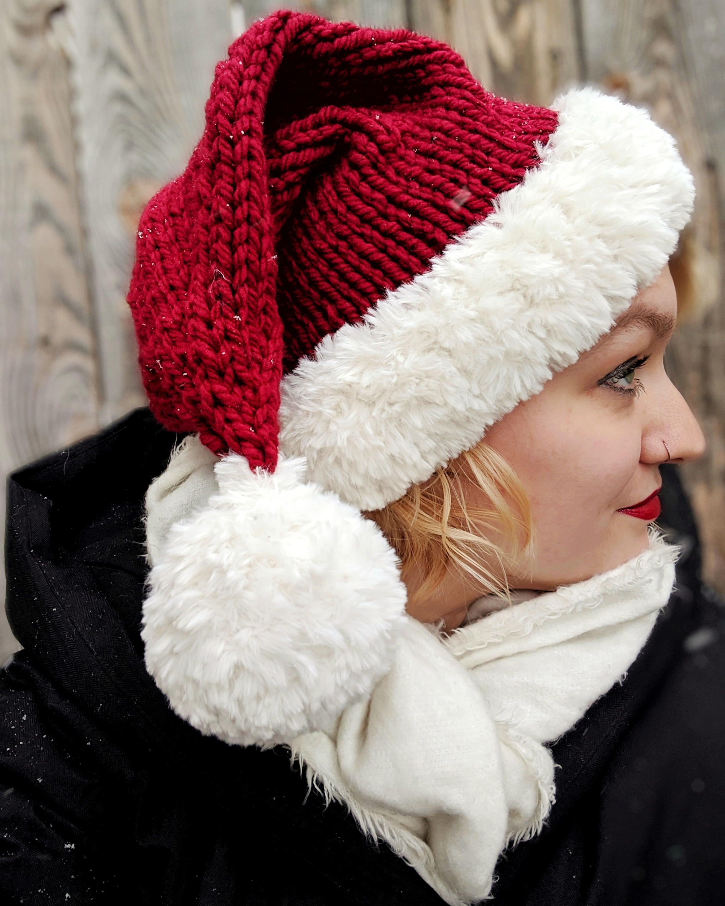 Diy pom pom rug Knitted Santa Hat | FaveCrafts.com