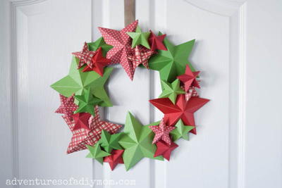 3d Paper Star Wreath