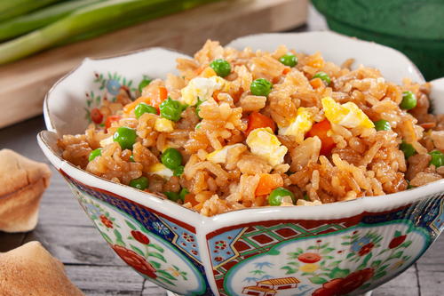 chinese rice with chopsticks