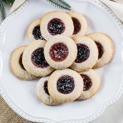 Lemon Raspberry Jam Thumbprint Cookies