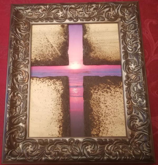 Purple Sunrise Decorative Cross