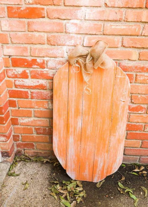 Outdoor Wooden Pumpkin Decor