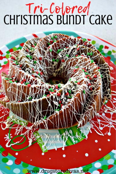 Tri-colored Christmas Bundt Cake