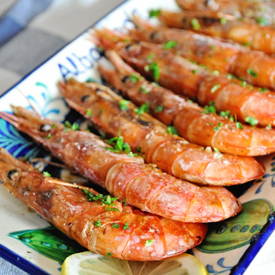 Spanish Peel And Eat Shrimp A La Plancha