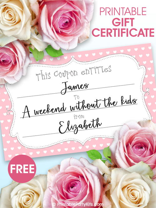 Free Printable Gift Certificate