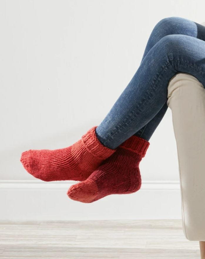 Sweet Knit Slipper Socks | AllFreeKnitting.com