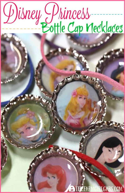 Disney Princess Bottle Cap Necklaces