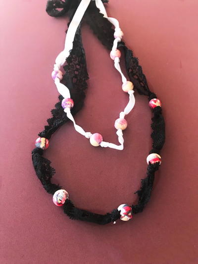 Marbled Bead Necklace 