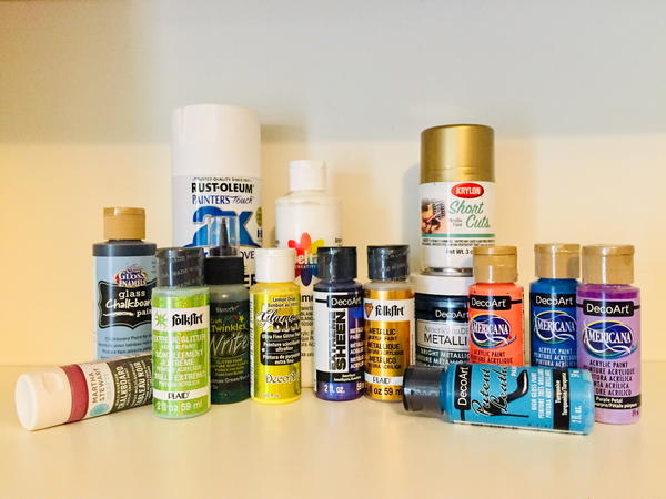 A variety of different craft paints
