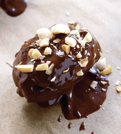 Healthy Homemade Snickers (Chocolate Stuffed Dates)