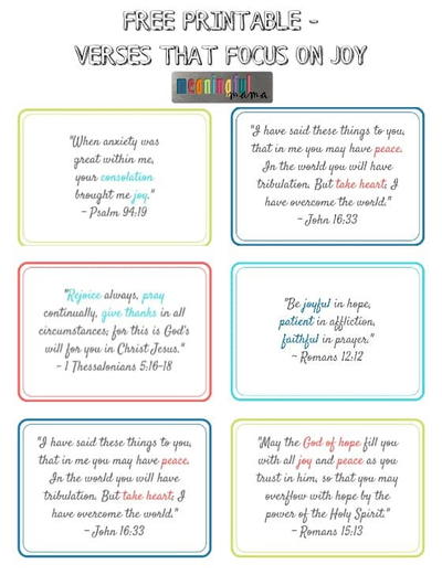 Printable Bible Verses About Joy