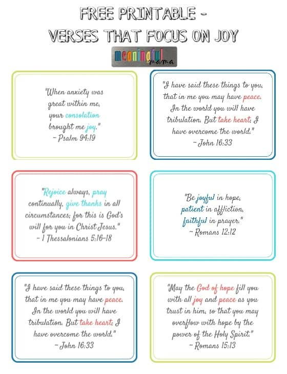 Printable Bible Verses About Joy | FaveCrafts.com