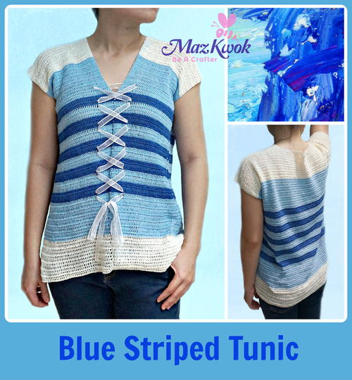 Blue Striped Tunic | AllFreeCrochet.com