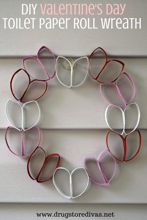 Diy Valentine's Day Toilet Paper Roll Wreath | FaveCrafts.com