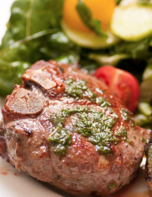 Lamb And Salad With Apple Vinaigrette Dressing