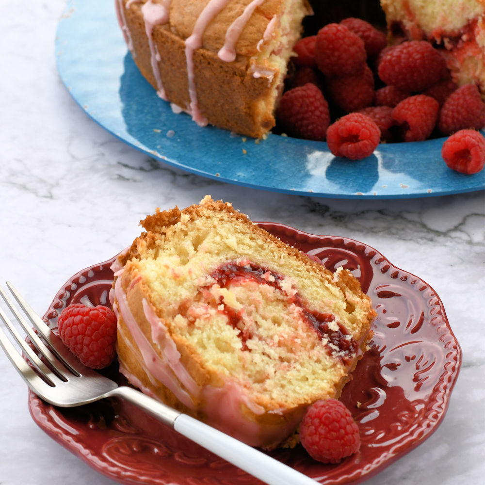 Raspberry Swirl Cake 