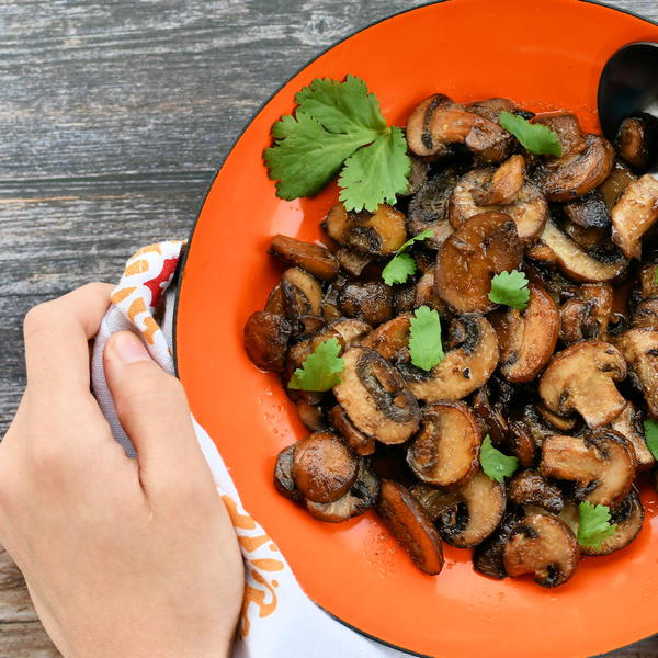 Baby Bella Mushrooms Sauteed In Wine And Butter