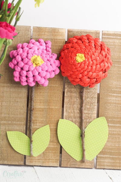 Diy Pine Cone Flowers