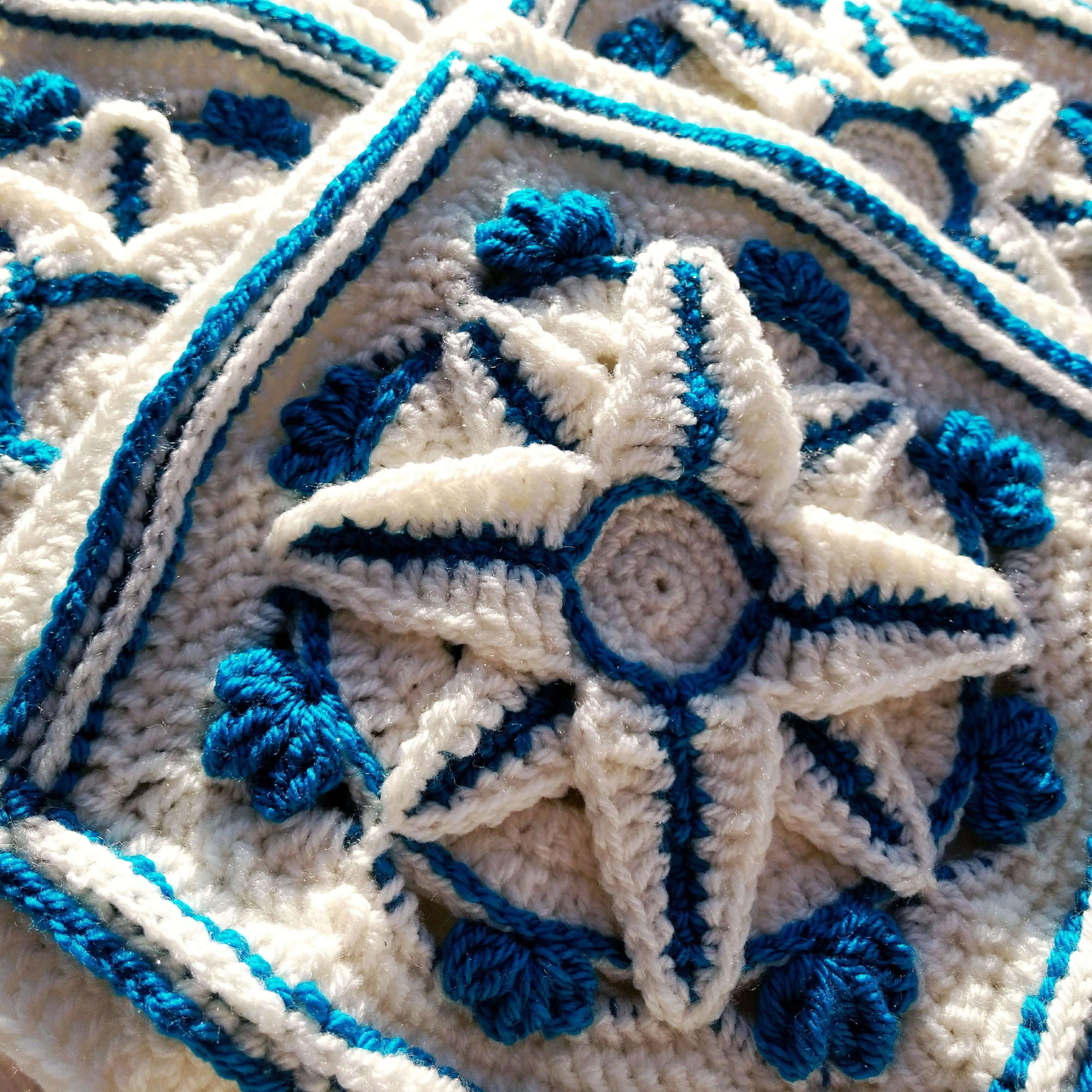 Granny Square Pattern Star Granny Square Crochet Blanket 