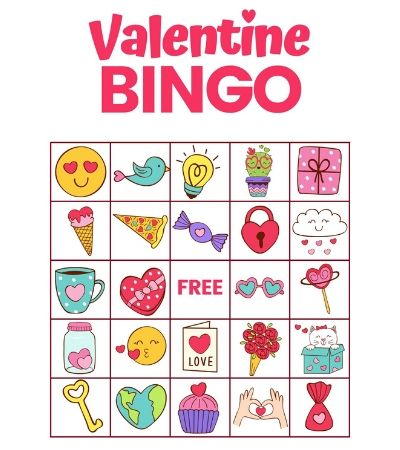 Valentine’s Day Bingo Free Printable