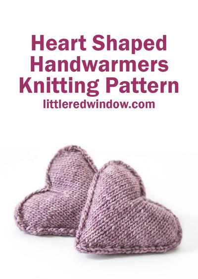 Heart Shaped Handwarmer Knitting Pattern