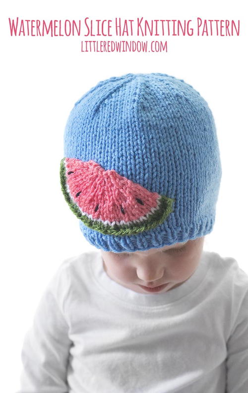 Watermelon Slice Hat Knitting Pattern