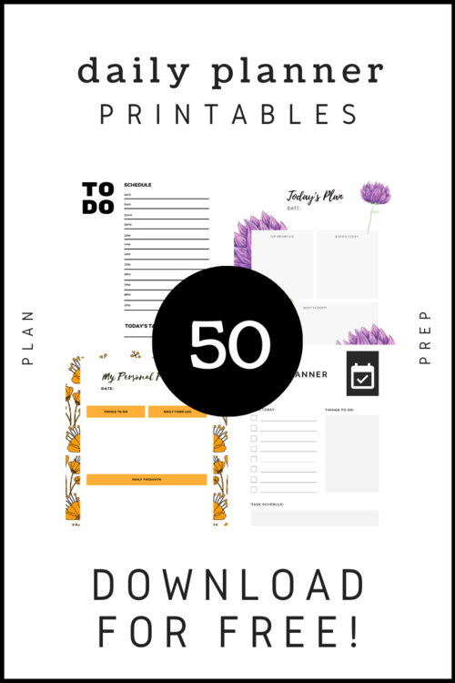 50 Free Daily Planner Printables