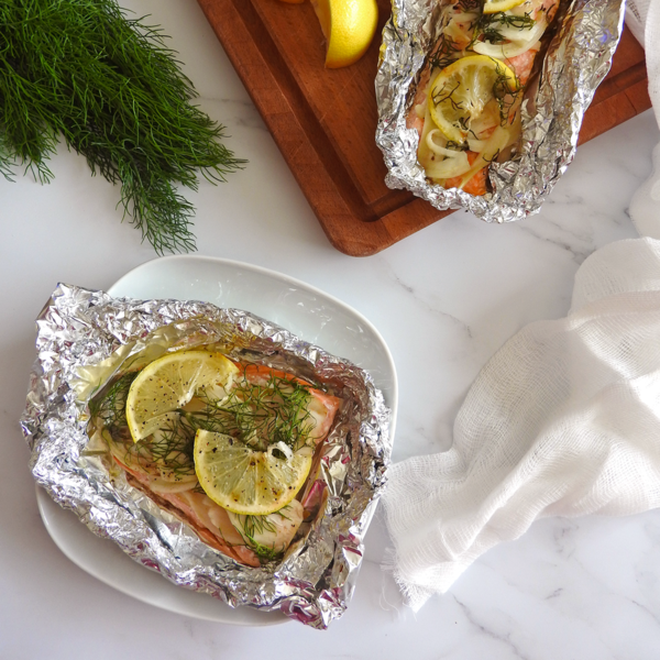 Baked Salmon  Fennel Foil Packets