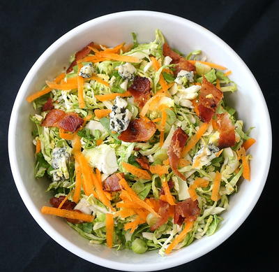 Brussel Sprout Slaw With Blue Cheese And Bacon