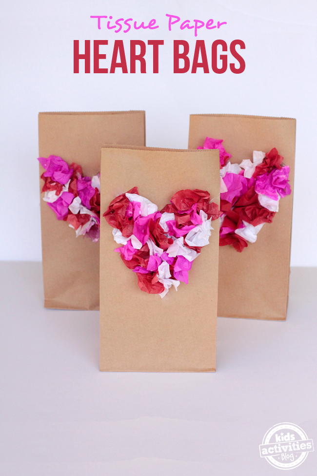 Tissue Paper Heart Bags | AllFreeHolidayCrafts.com