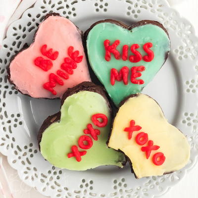 Conversation Heart Brownies