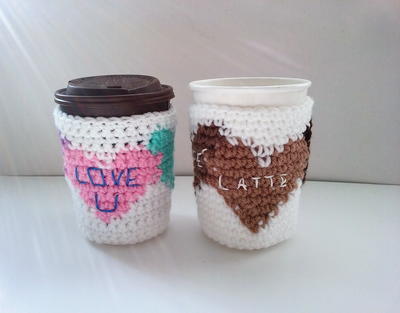 Sweet Heart Coffee Cozy Crochet Pattern