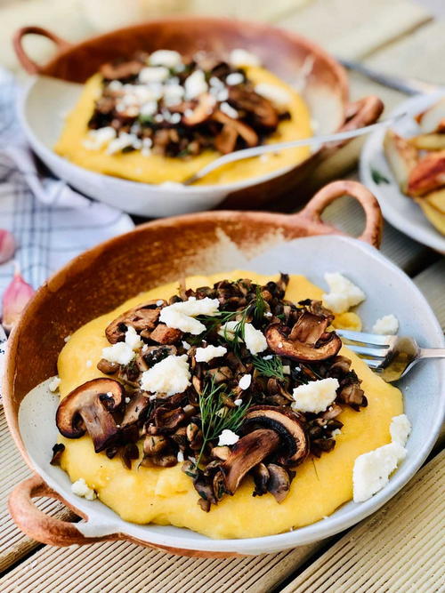 Vegan Mushrooms And Polenta