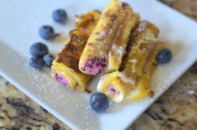 Blueberry Cream Cheese French Toast Roll Ups