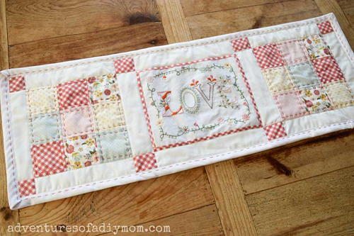 Quilted Table Runner Pattern For Spring | FaveQuilts.com