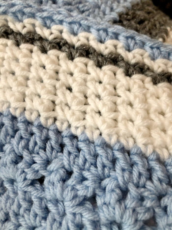 Classy Crochet Textured Blue Blanket