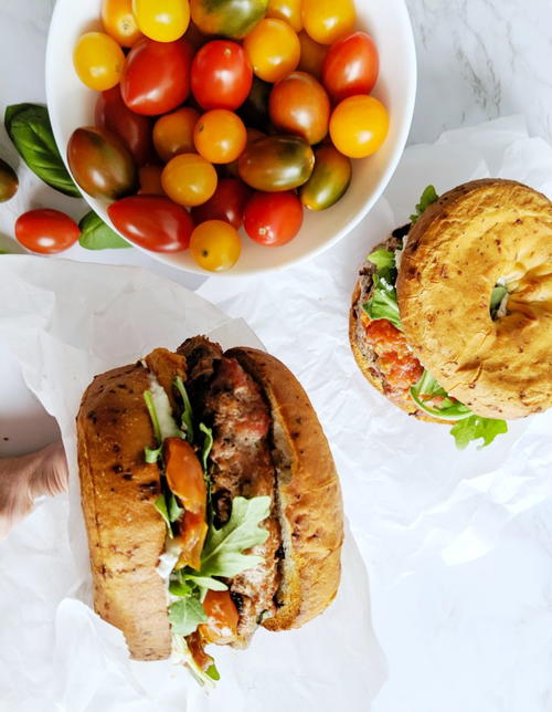 Tomato Jam & Goat Cheese Turkey Burger | FaveHealthyRecipes.com
