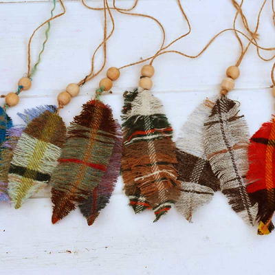 Handmade Tartan  & Plaid Feathers