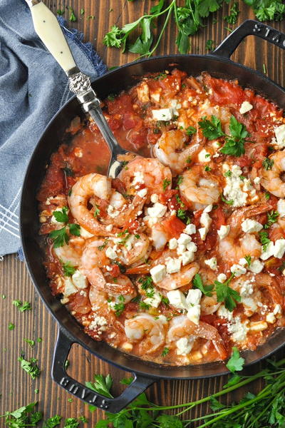 Baked Shrimp With Tomatoes And Feta